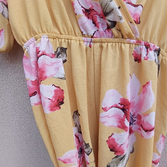 Rags to Wishes Yellow Floral Romper - Picture 3 of 8